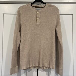 Wallace & Barnes Thermal Henley Shirt Large Waffle Knit  J Crew layer